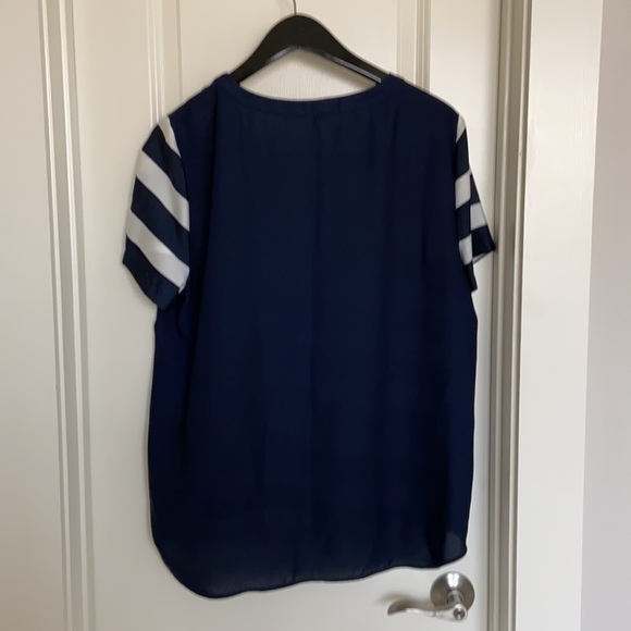 J crew navy/white stripped shirt - Picture 3 of 3